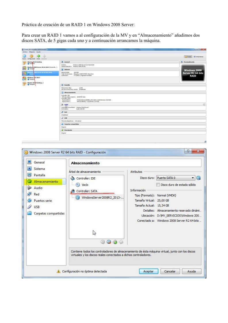 Imágen de pdf Práctica de creación de un RAID 1 en Windows 2008 Server