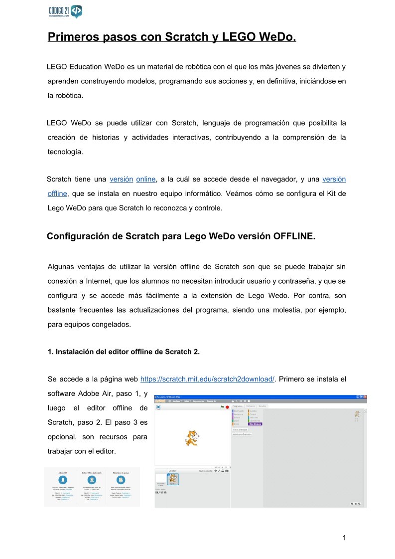 Imágen de pdf Primeros pasos con Scratch y LEGO WeDo
