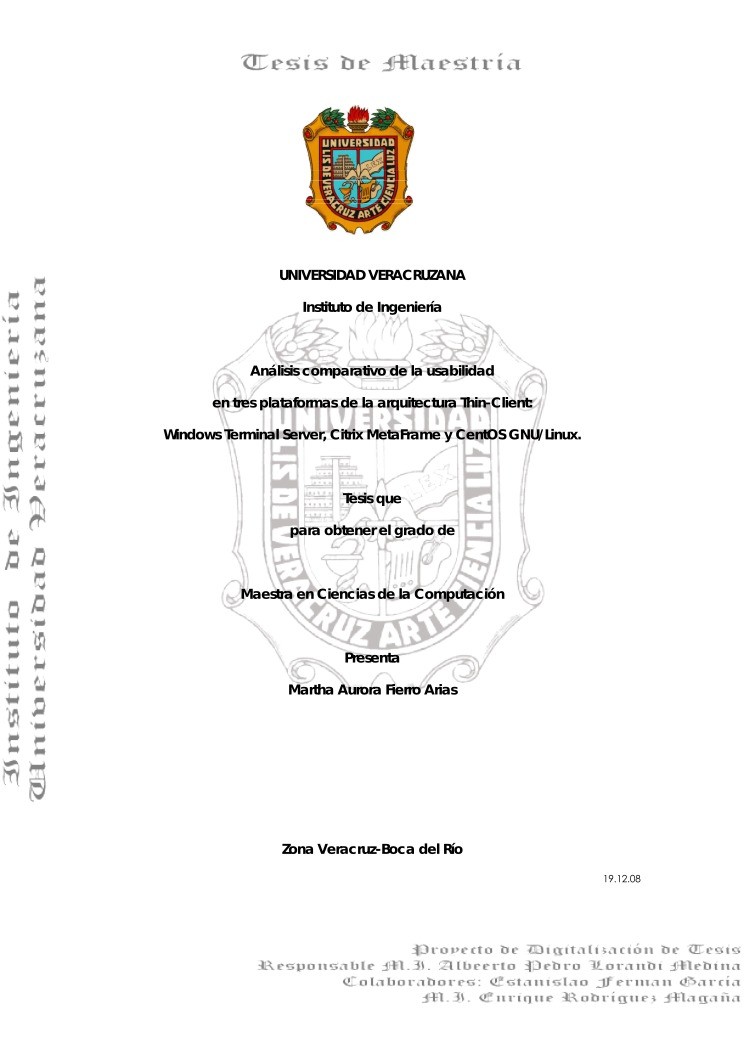 Imágen de pdf Análisis comparativo de la usabilidad en tres plataformas de la arquitectura Thin-Client: Windows Terminal Server, Citrix MetaFrame y CentOS GNU/Linux