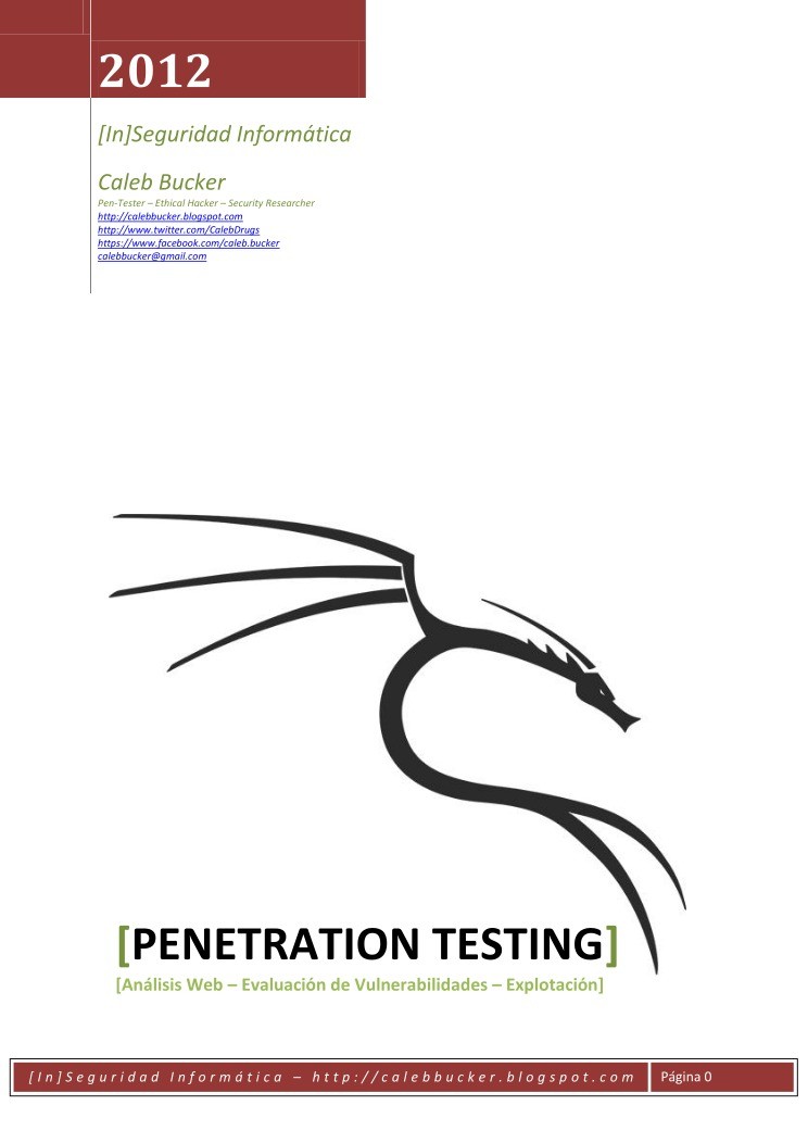 Imágen de pdf Penetration Testing [Análisis Web - Evaluación de Vulnerabilidades - Explotación]