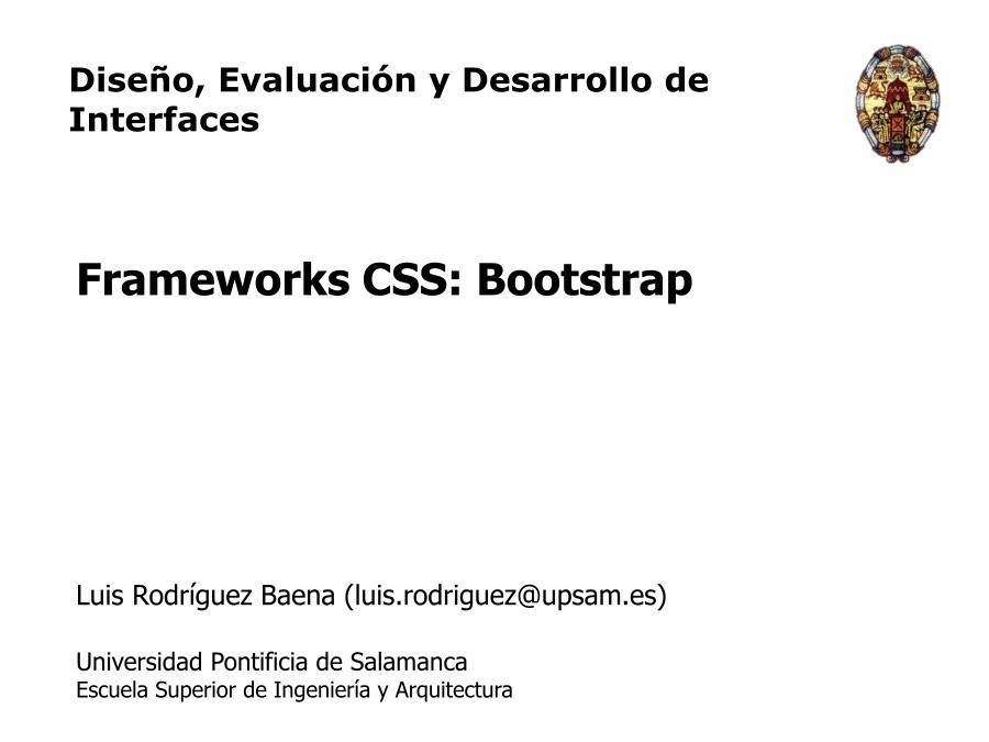Imágen de pdf Frameworks CSS: Bootstrap - Diseño, Evaluación y Desarrollo de Interfaces
