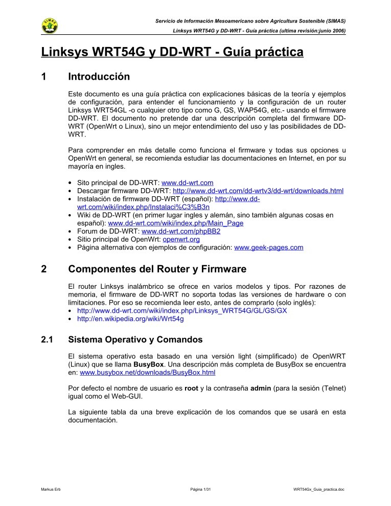 Imágen de pdf Linksys WRT54G y DD-WRT - Guía práctica
