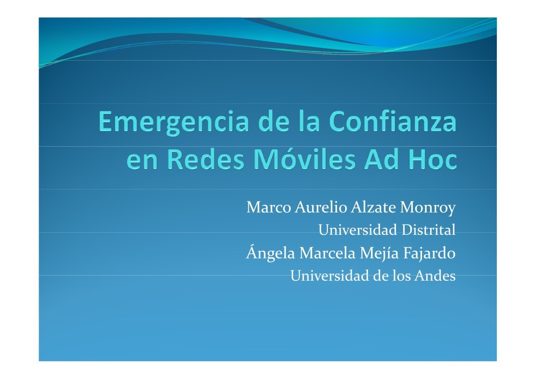 Imágen de pdf Emergencia de la Confianza en Redes Móviles Ad Hoc