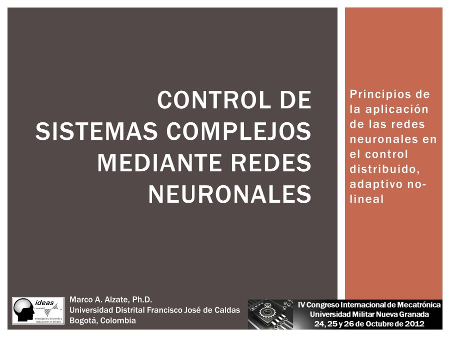 Imágen de pdf Control de sistemas complejos mediante redes neuronales