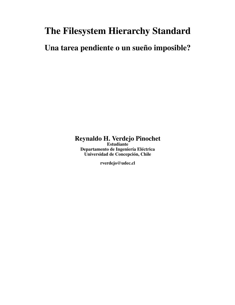 Imágen de pdf The Filesystem Hierarchy Standard - Una tarea pendiente o un sueño imposible?