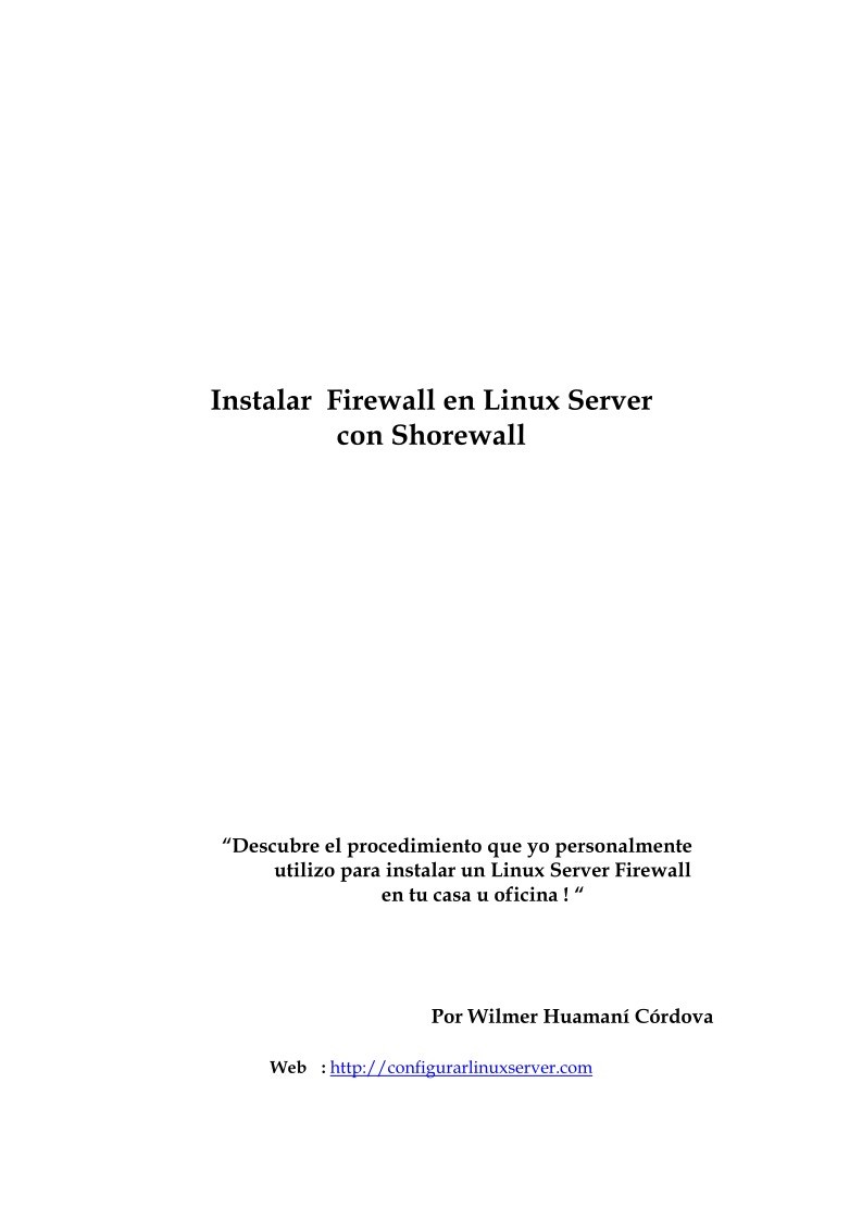 Imágen de pdf Instalar Firewall en Linux Server con Shorewall