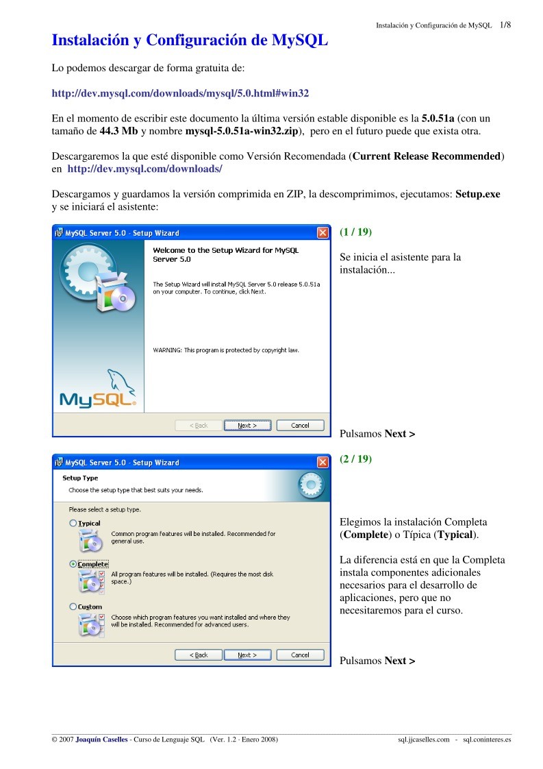 Imágen de pdf Instalación y Configuración de MySQL