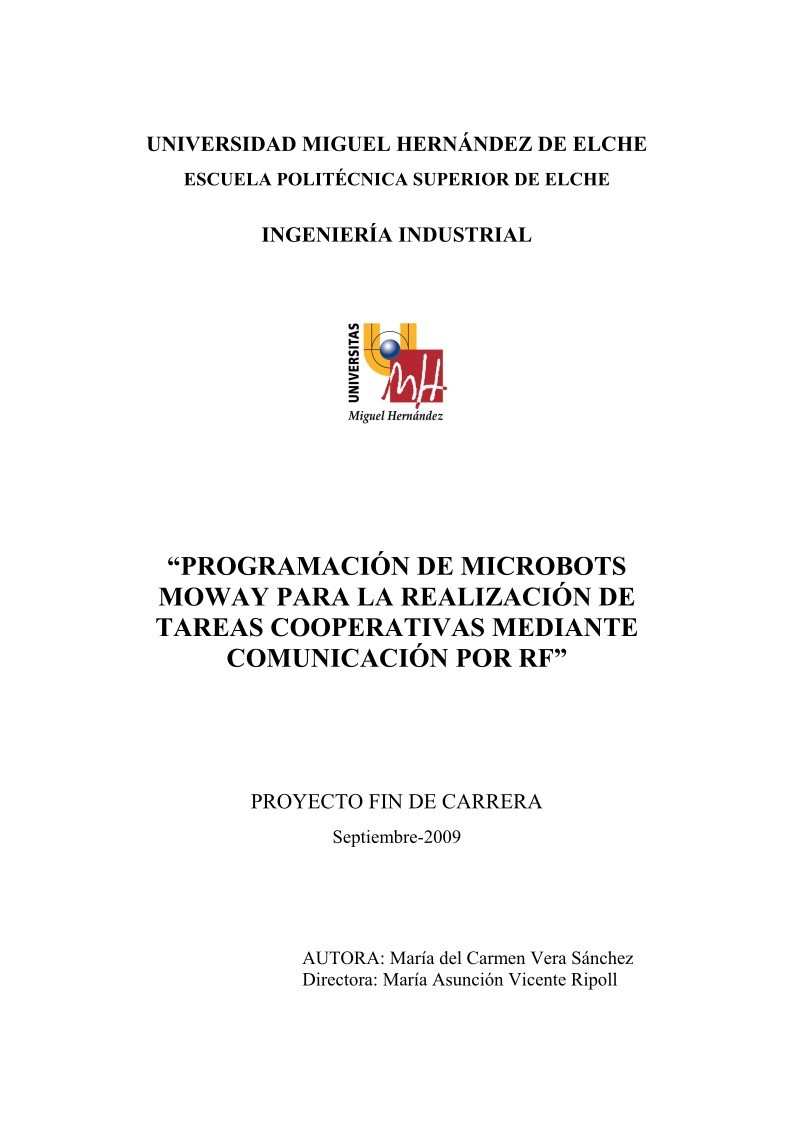Imágen de pdf Programación de microbots moway para la realización de tareas cooperativas mediante comunicación por RF