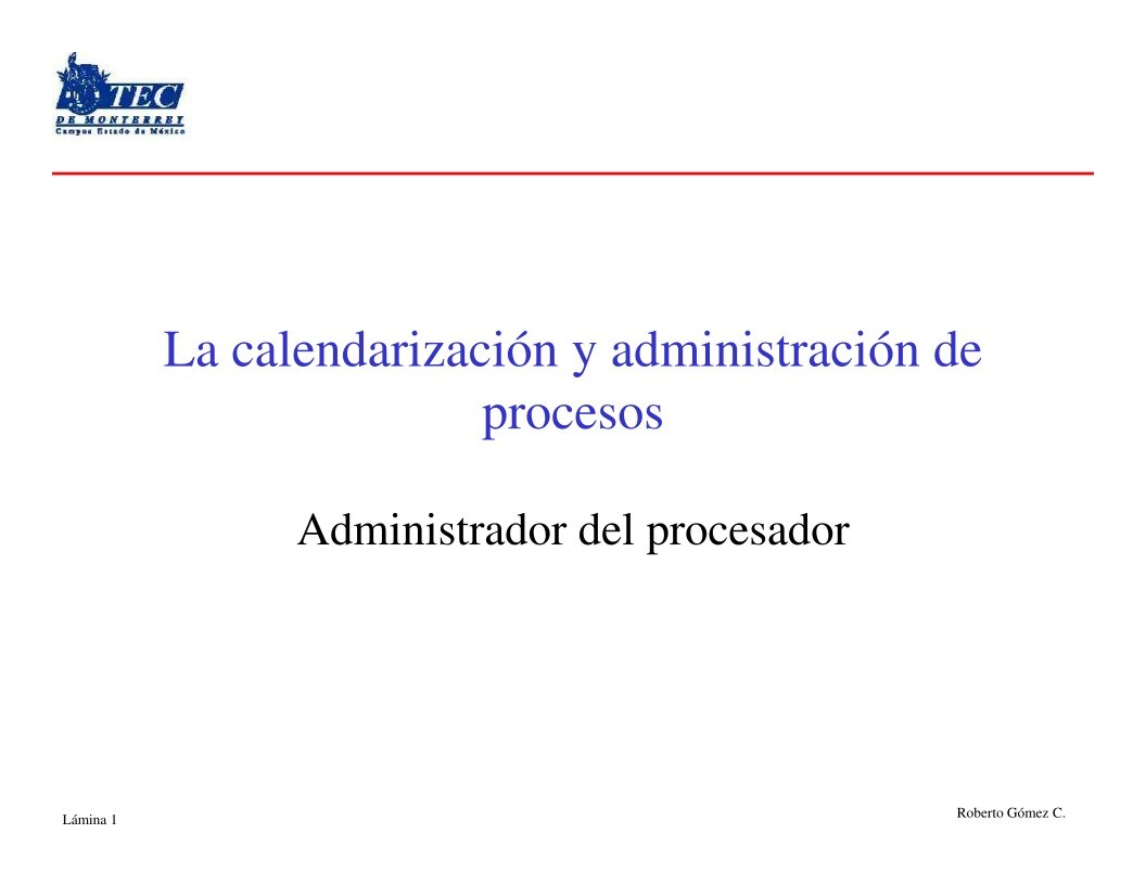 Imágen de pdf La calendarización y administración de procesos