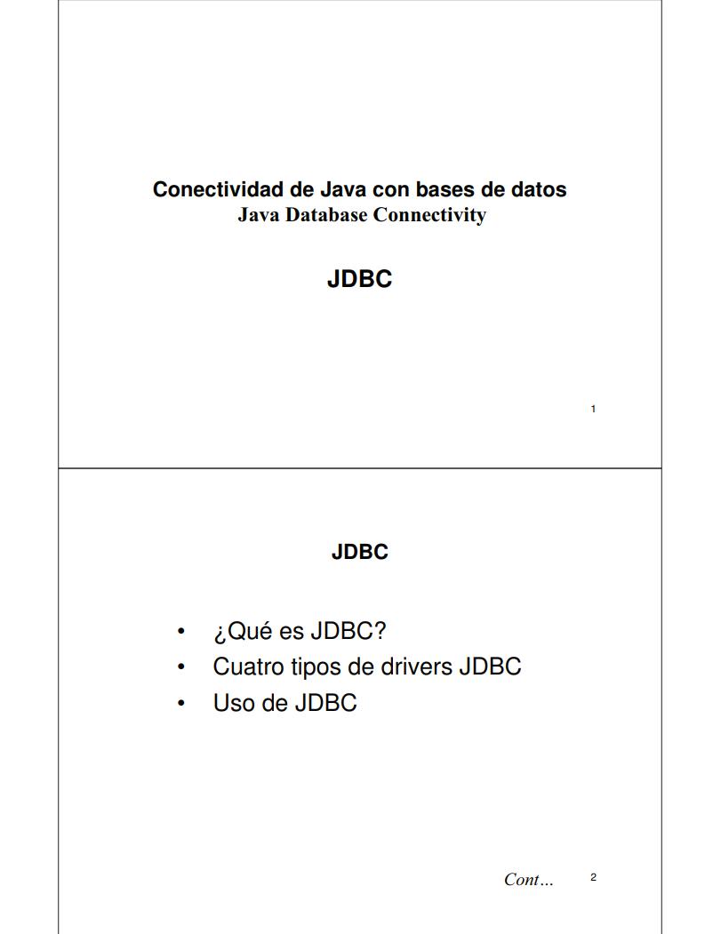 Imágen de pdf JDBC Conectividad de Java con bases de datos