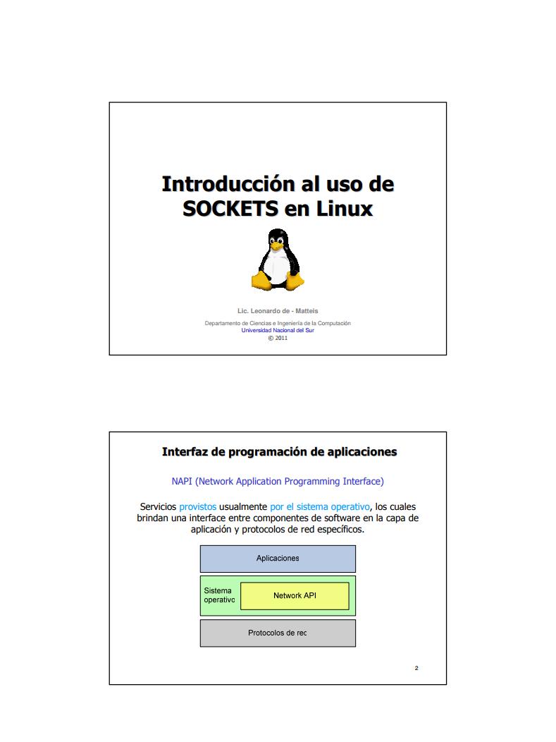 Imágen de pdf Introducción al uso de sockets en Linux