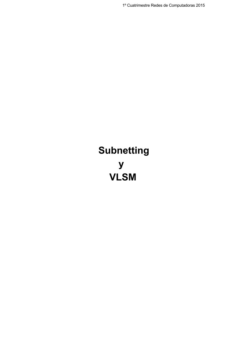 Imágen de pdf Subnetting y VLSM