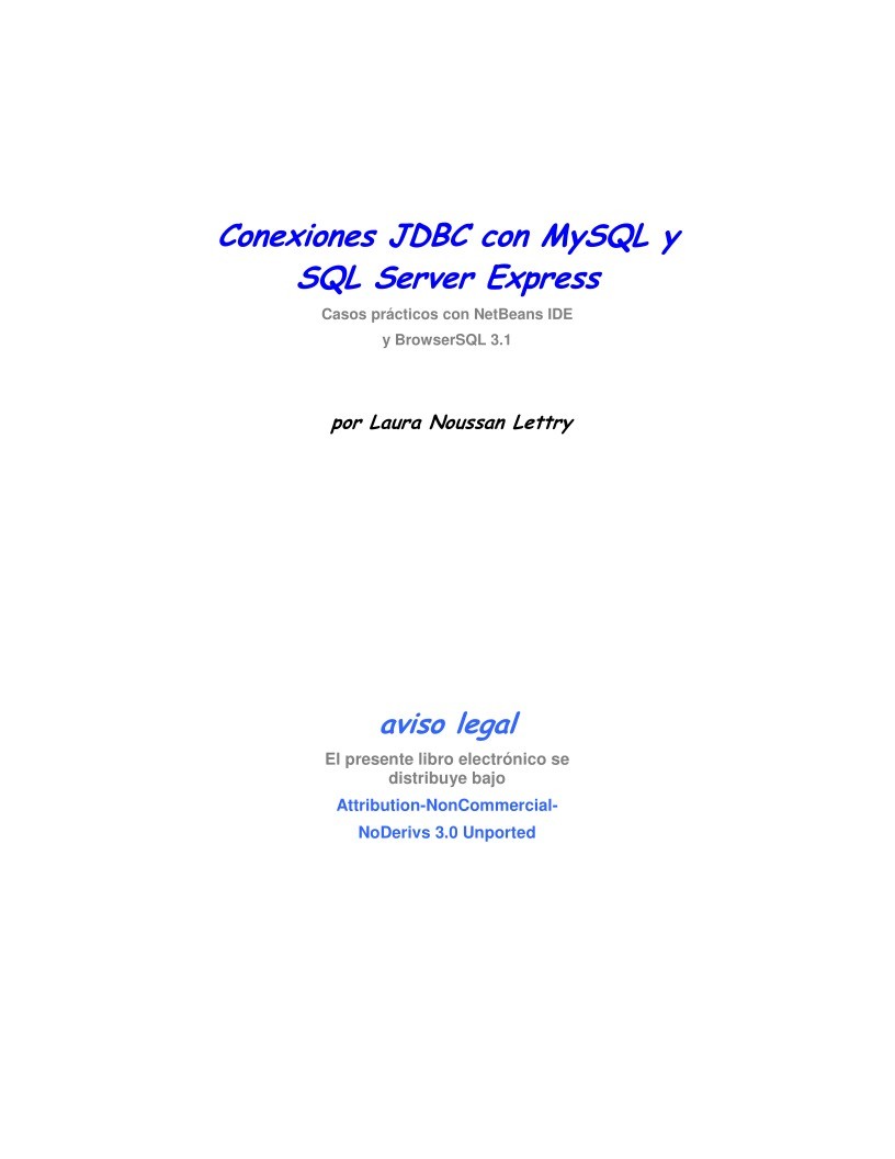 Imágen de pdf Conexiones JDBC con MySQL y SQL Server Express