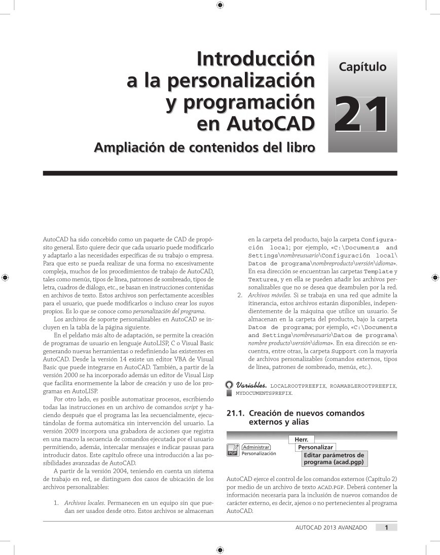 Imágen de pdf Introducción a la personalización y programación en AutoCAD