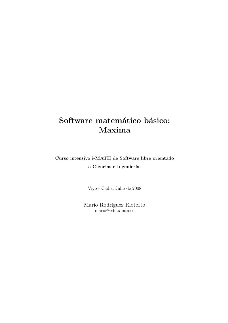 Imágen de pdf Software matemático básico: Maxima