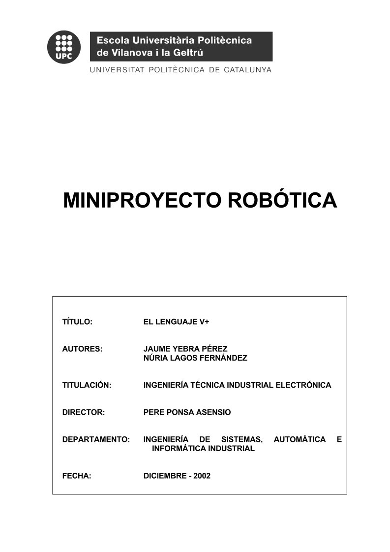 Imágen de pdf ROBOTICA: EL LENGUAJE V+