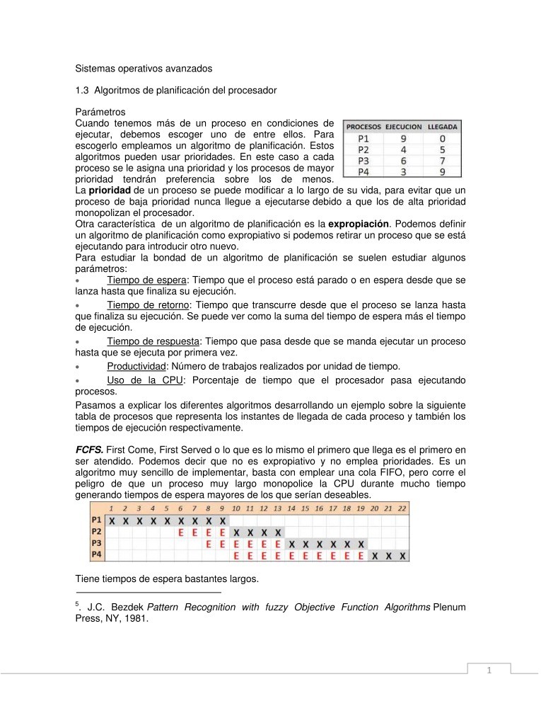 Imágen de pdf 1.3 Algoritmos de planificación del procesador - Sistemas operativos avanzados