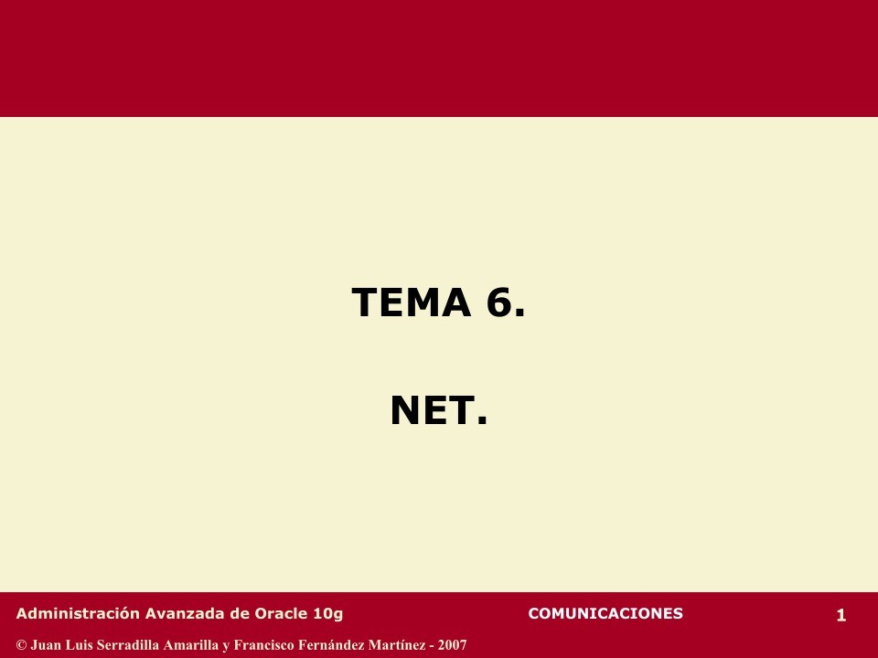 Imágen de pdf Tema6. NET - Administración Básica de Oracle 10g