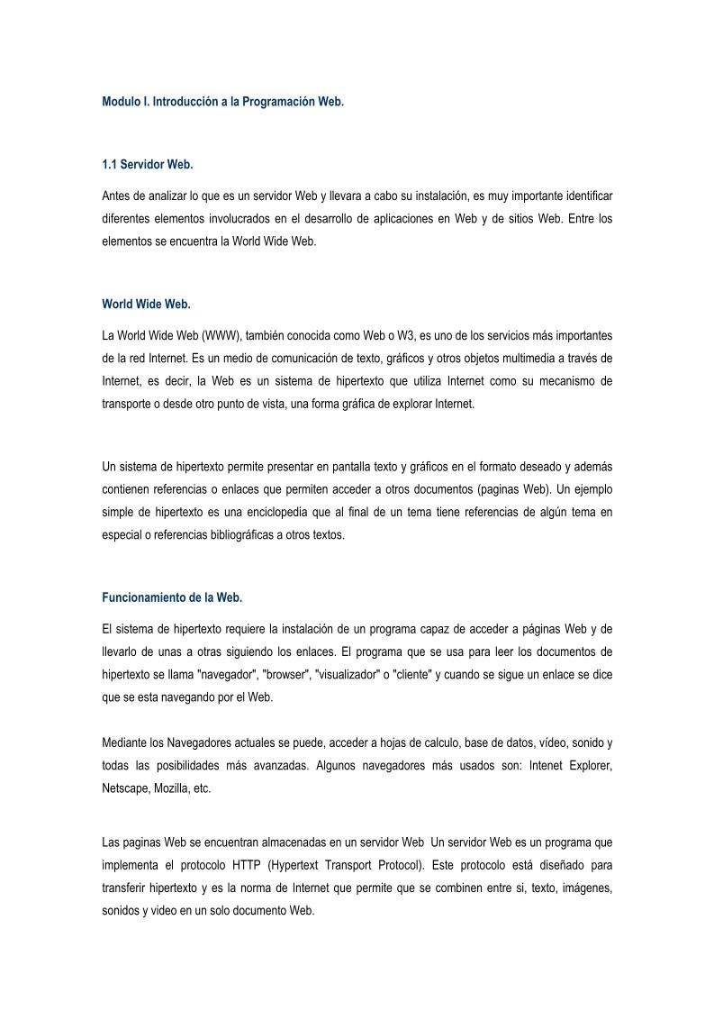 Imágen de pdf Modulo I. Introducción a la Programación Web