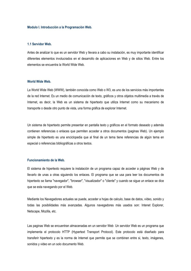 Imágen de pdf Modulo I. Introducción a la Programación Web