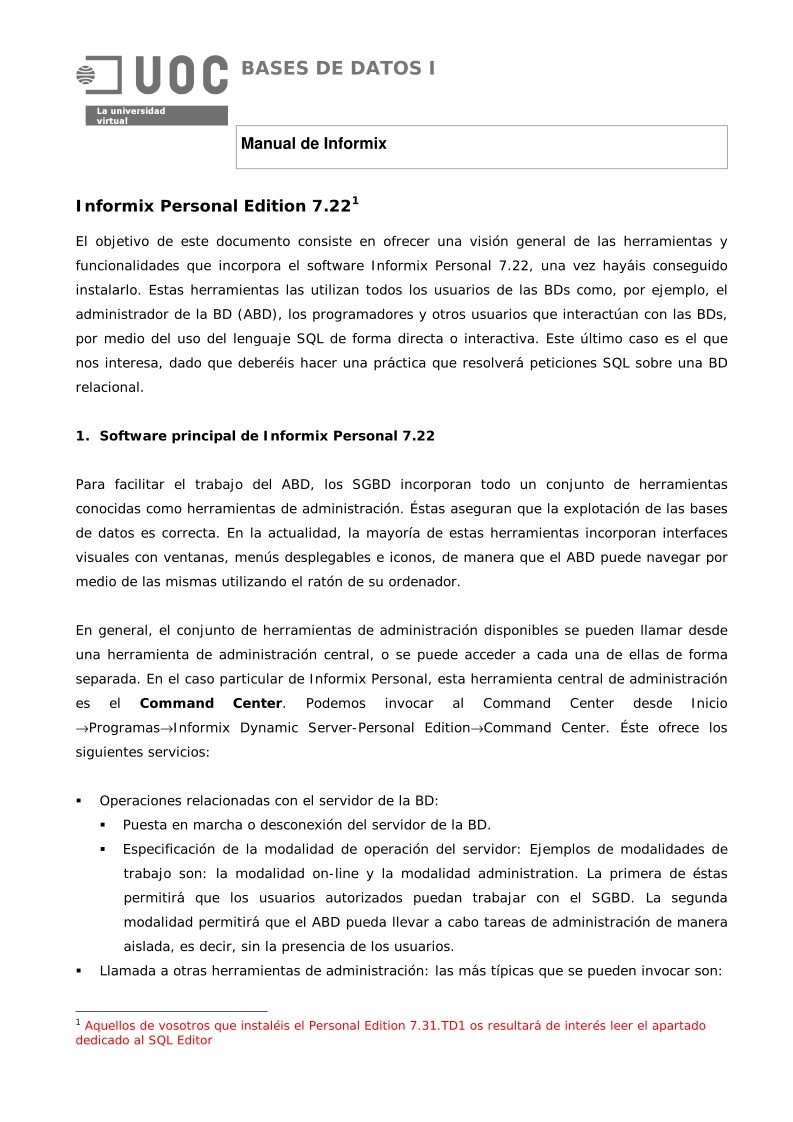 Imágen de pdf Manual Informix - Bases de datos I