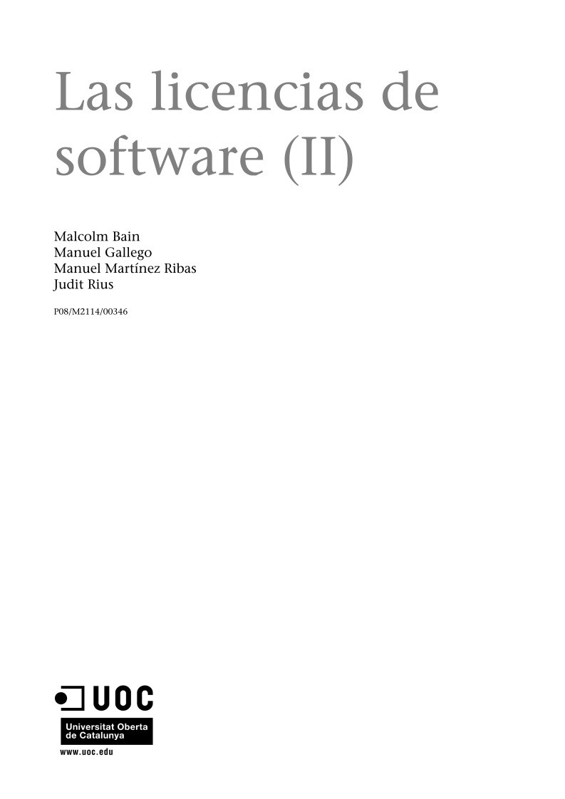 Imágen de pdf Las licencias de software (II)
