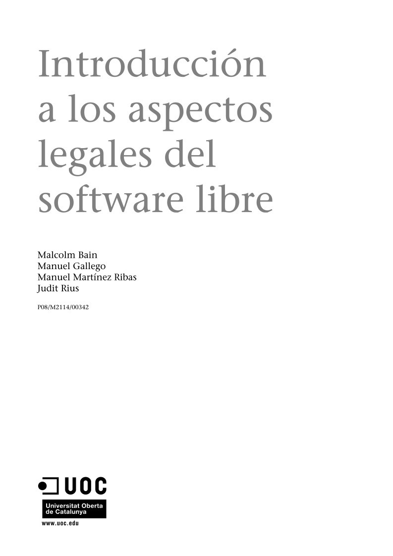 Imágen de pdf Introducción a los aspectos legales del software libre