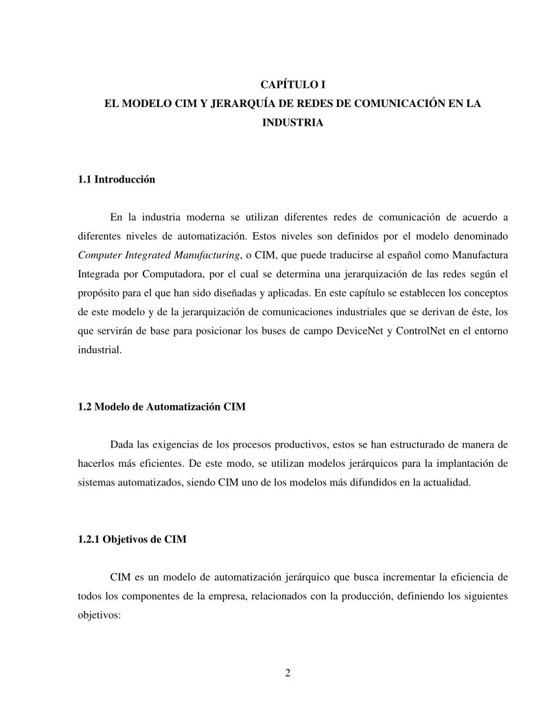 Imágen de pdf Capítulo I - El modelo CIM y jerarquía de redes de comunicación en la industria