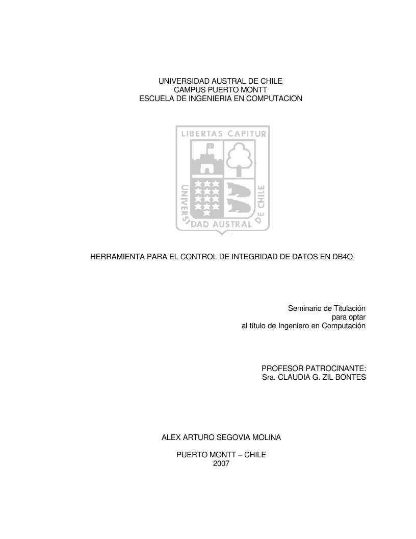 Imágen de pdf Herramienta para el control de integridad de datos en DB4O