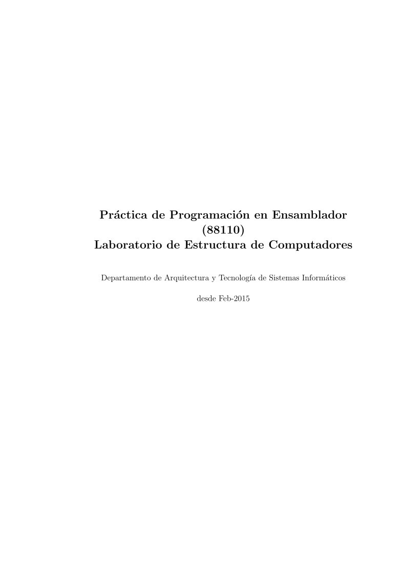 Imágen de pdf Práctica de Programación en Ensamblador (88110)