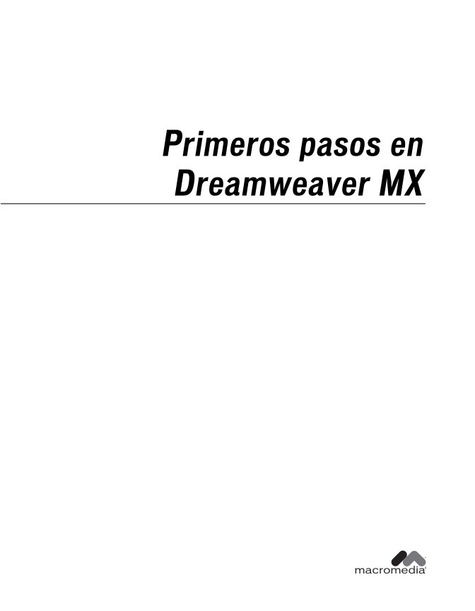 Imágen de pdf Primeros pasos en Dreamweaver MX