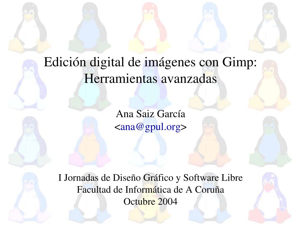 Imágen de pdf Edición digital de imágenes con Gimp: Herramientas avanzadas