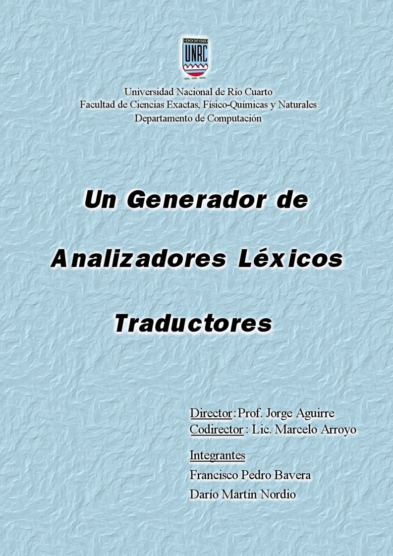 Imágen de pdf Un generador de analizadores léxicos traductores