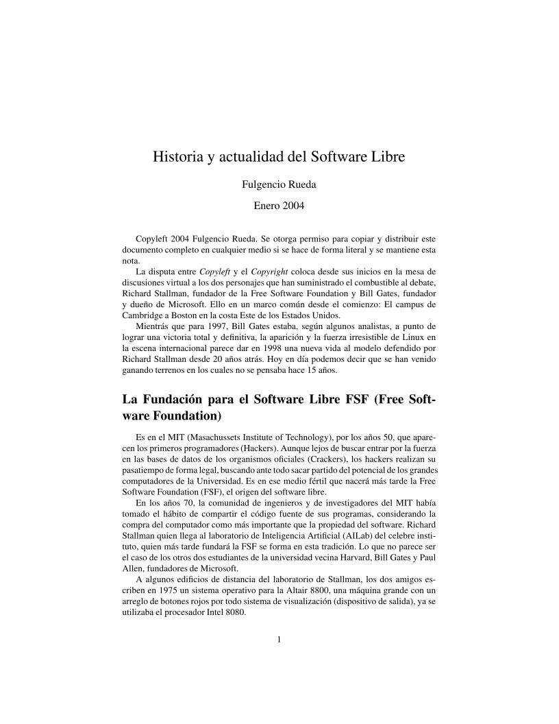 Imágen de pdf Historia y actualidad del Software Libre