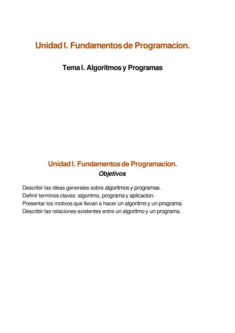 Imágen de pdf Unidad I. Fundamentos de Programación