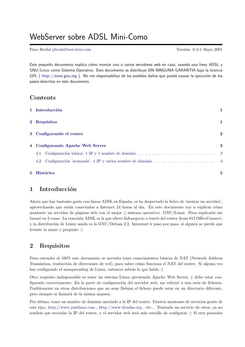 Imágen de pdf WebServer sobre ADSL Mini-Como