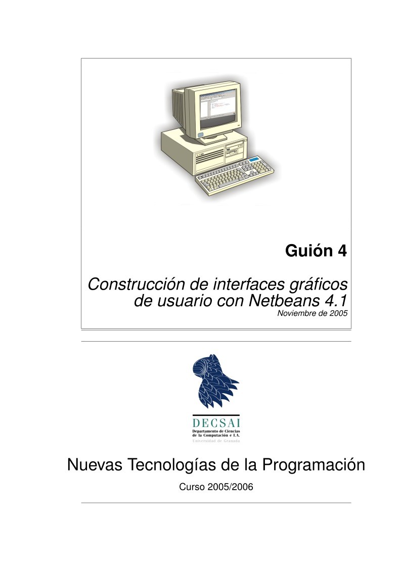 Imágen de pdf Guíon 4 Construcción de interfaces gráficos de usuario con Netbeans 4.1