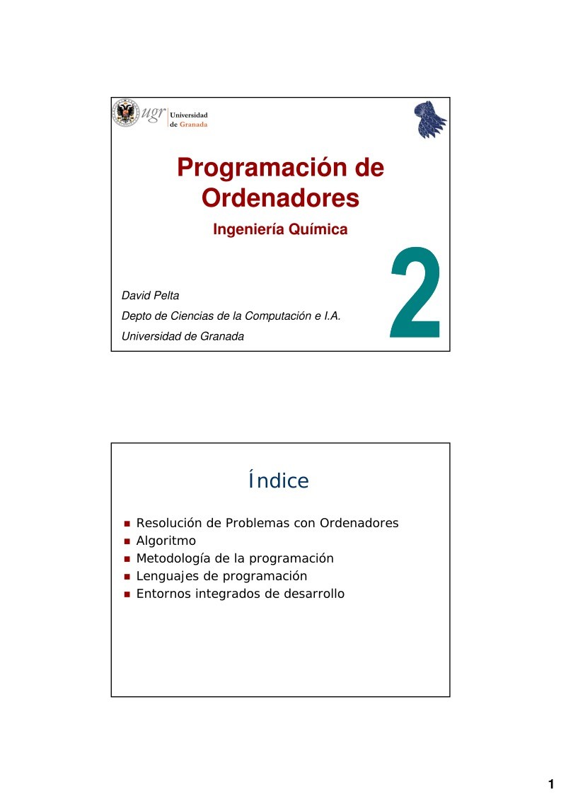 Imágen de pdf Tema 2 - Programación de Ordenadores - Ingeniería Química