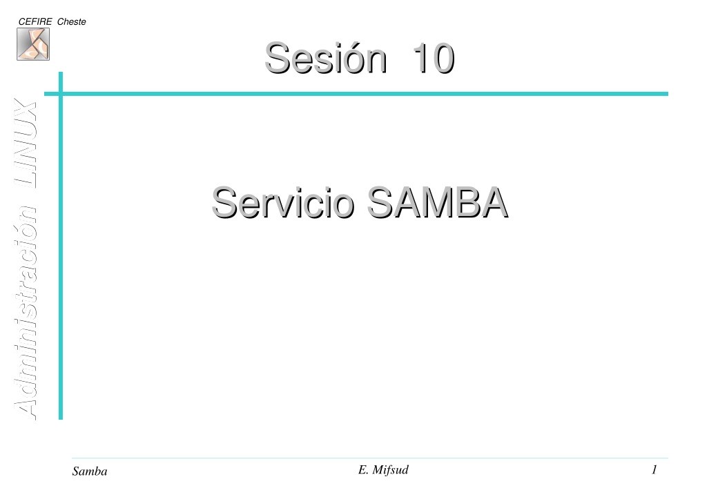 Imágen de pdf Sesión 10 - Servicio SAMBA - Administración Linux