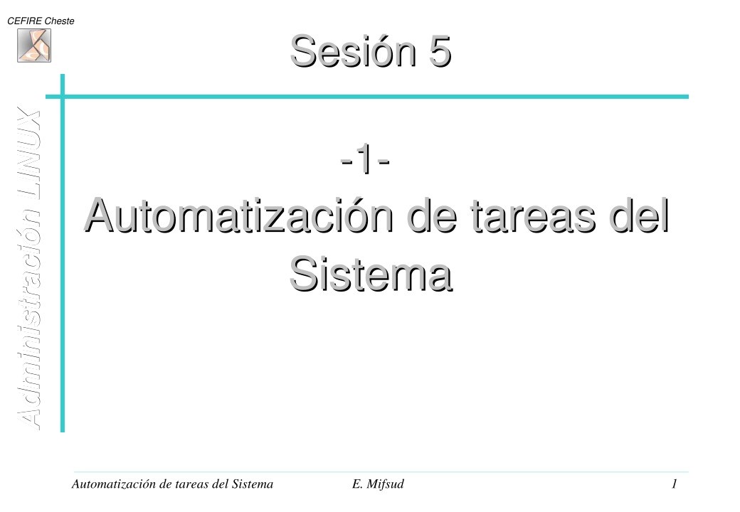 Imágen de pdf Sesión 5 - Automatización de tareas del Sistema - Administración Linux