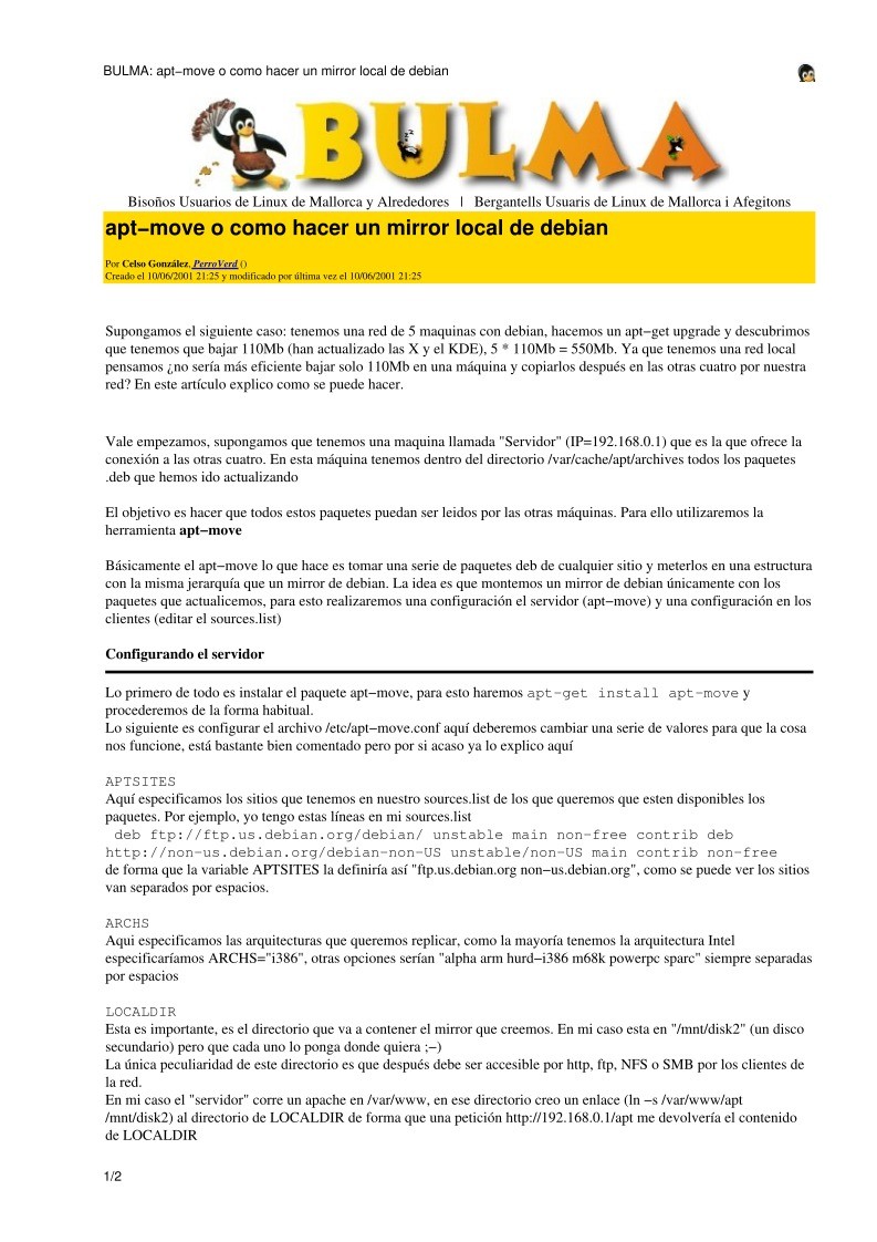 PDF de programación BULMA aptmove o como hacer un mirror local de