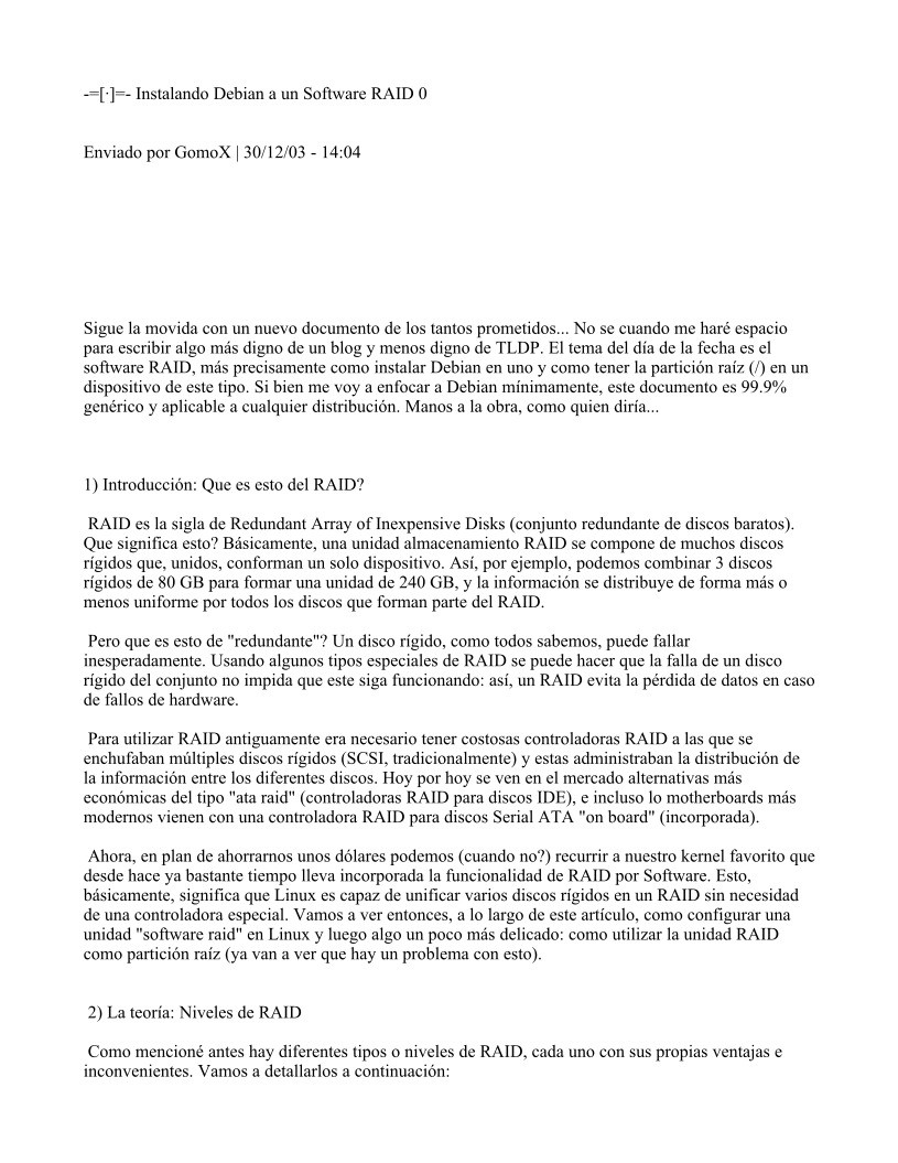 Imágen de pdf Instalando Debian a un Software RAID 0