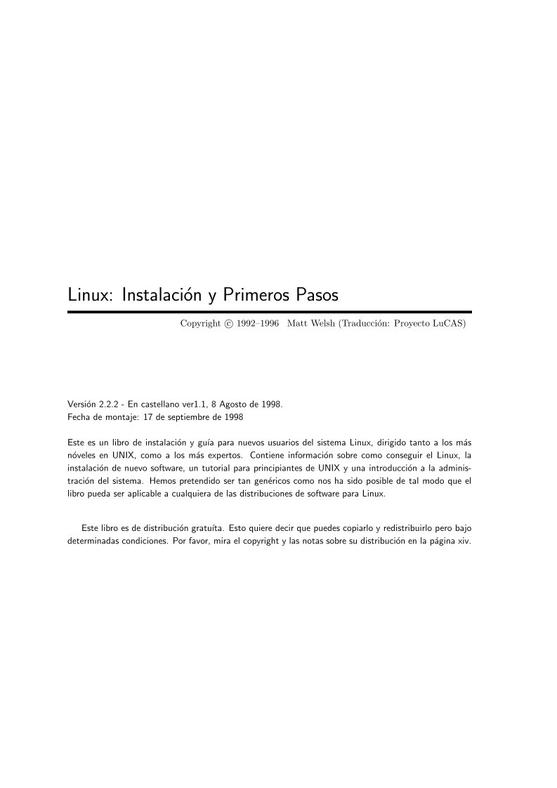 Imágen de pdf Linux: Instalación y Primeros Pasos