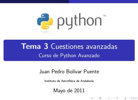 Imágen de pdf Tema 3 Cuestiones avanzadas - Curso de Python Avanzado