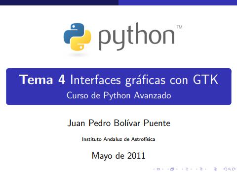 Imágen de pdf Tema 4 Interfaces gráficas con GTK - Curso de Python Avanzado