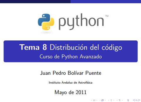 Imágen de pdf Tema 8 Distribución del código - Curso de Python Avanzado
