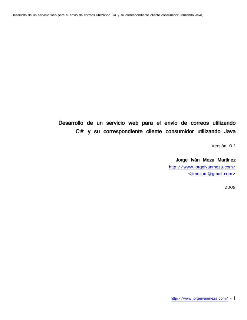 Imágen de pdf Desarrollo de un servicio web para el envío de correos utilizando C# y su correspondiente cliente consumidor utilizando Java