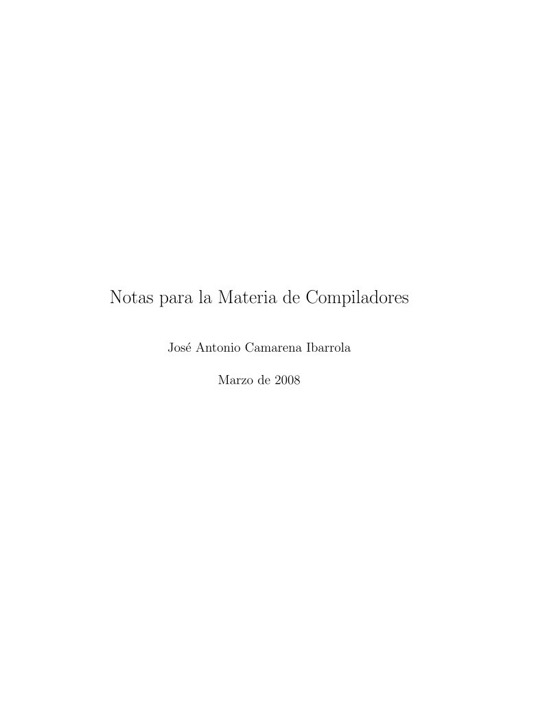 Imágen de pdf Notas para la Materia de Compiladores