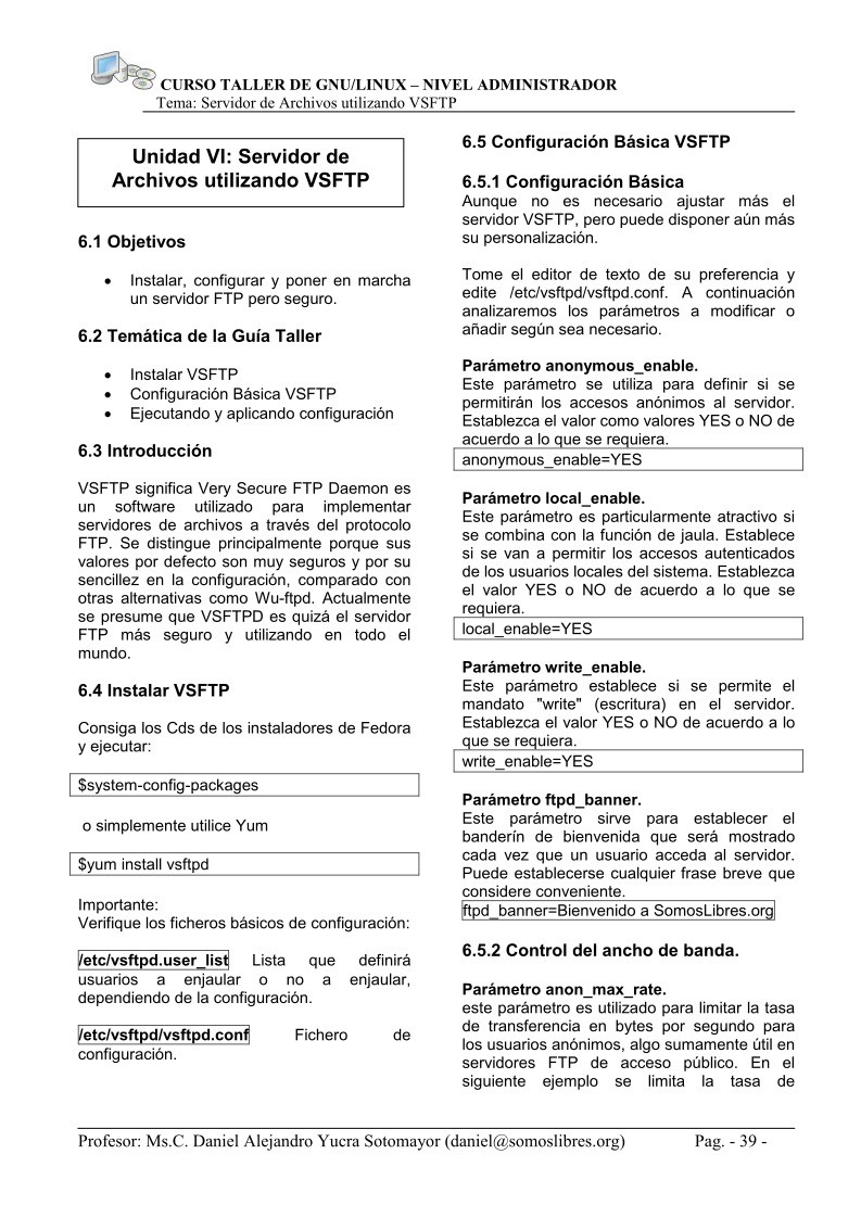 Imágen de pdf Unidad VI: Servidor de Archivos utilizando VSFTP