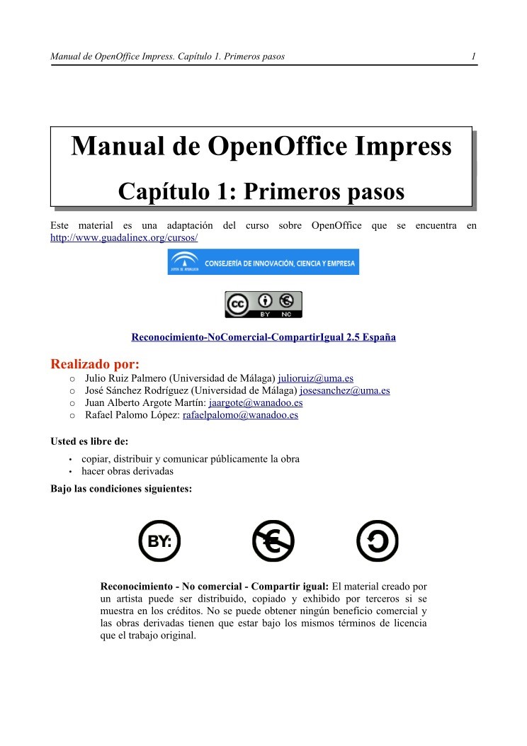 Imágen de pdf Capítulo 1. Primeros pasos - Manual de OpenOffice Impress